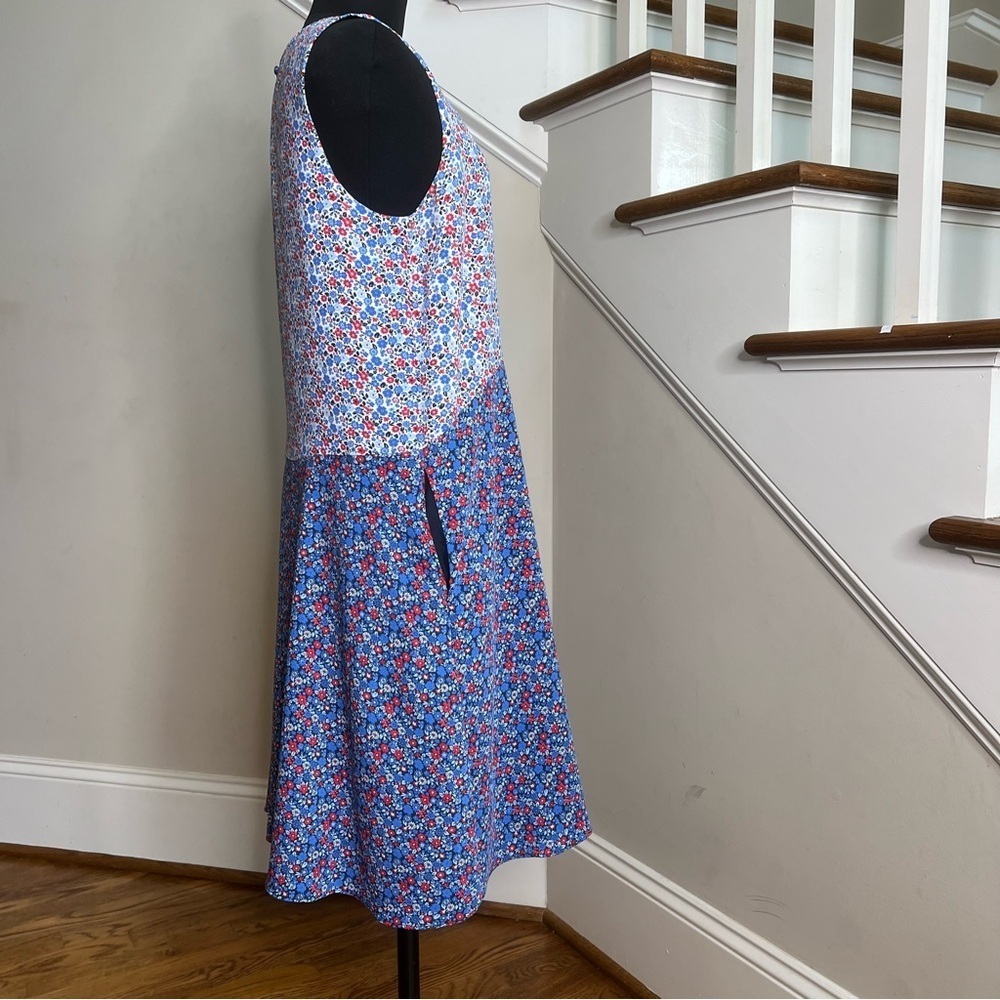 Tommy Hilfiger Blue, Red & White Floral Midi Dress - Picture 6 of 9